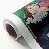 Modern Wall Art - Expressive Portrait with Vibrant Floral Details