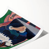 Modern Wall Art - Expressive Portrait with Vibrant Floral Details