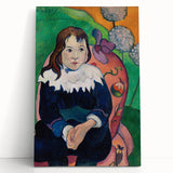 Modern Wall Art - Expressive Portrait with Vibrant Floral Details