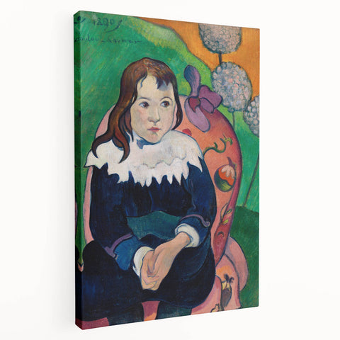 Modern Wall Art - Expressive Portrait with Vibrant Floral Details