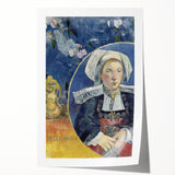 Modern Wall Art - Captivating Portrait with Elegant Floral Details