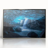 Framed acrylic artwork showcasing a stunning cave landscape, featuring intricate details and vibrant colors, ideal for enhancing modern home decor.