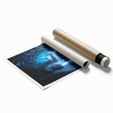 Stunning rolled print showcasing a vibrant landscape with intricate cave formations, perfect for home decor or art enthusiasts. Packaged securely in a protective tube.