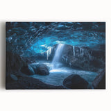 Stretched canvas artwork depicting a mesmerizing landscape with intricate cave formations and vibrant colors, perfect for enhancing any living space or office decor.