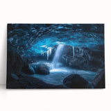 Stretched canvas artwork showcasing a stunning landscape of caves, featuring rich earthy tones and intricate details, perfect for enhancing any living space.
