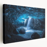 Stretched canvas artwork showcasing a vibrant landscape scene with intricate cave formations and rich colors, perfect for enhancing any modern home decor.