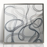 Black and White Abstract Bedroom Wall Art – Modern Canvas Print