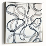 Black and White Abstract Bedroom Wall Art – Modern Canvas Print