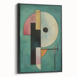 Framed black abstract geometric canvas art displayed in a side view, showcasing sharp angles and modern design elements, perfect for contemporary home decor.