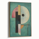 Framed abstract geometric canvas art with a gold finish, showcasing intricate patterns and textures, perfect for modern home decor and interior design.