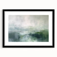 Abstract landscape wall art featuring a black frame and mat, showcasing vibrant colors and unique textures, ideal for modern home decor.