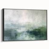 Framed abstract landscape wall art featuring earthy tones and flowing patterns, with a sleek black frame, ideal for modern home décor and interior design inspiration.