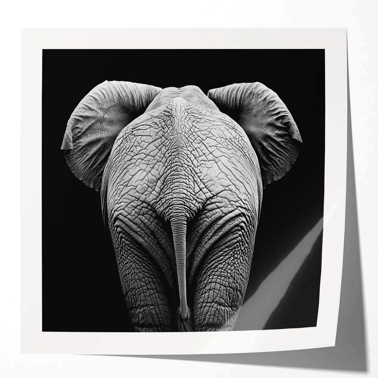 Glossy photo print mockup featuring a vibrant animal design, showcasing a colorful array of wildlife on a textured background, perfect for home decor.