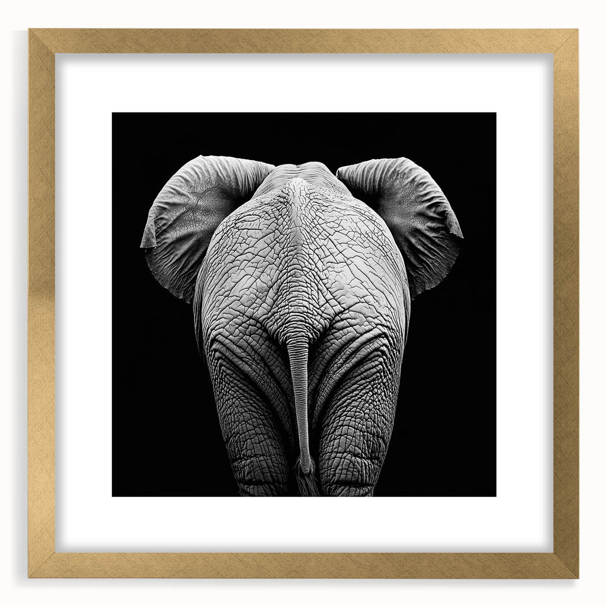 Elegant gold-framed wall art featuring a collection of colorful animal illustrations, set against a white mat background, perfect for enhancing home decor.