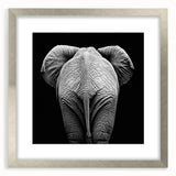 Silver-framed artwork featuring a whimsical animal design, elegantly matted, showcasing intricate details and vibrant colors, perfect for home decor.