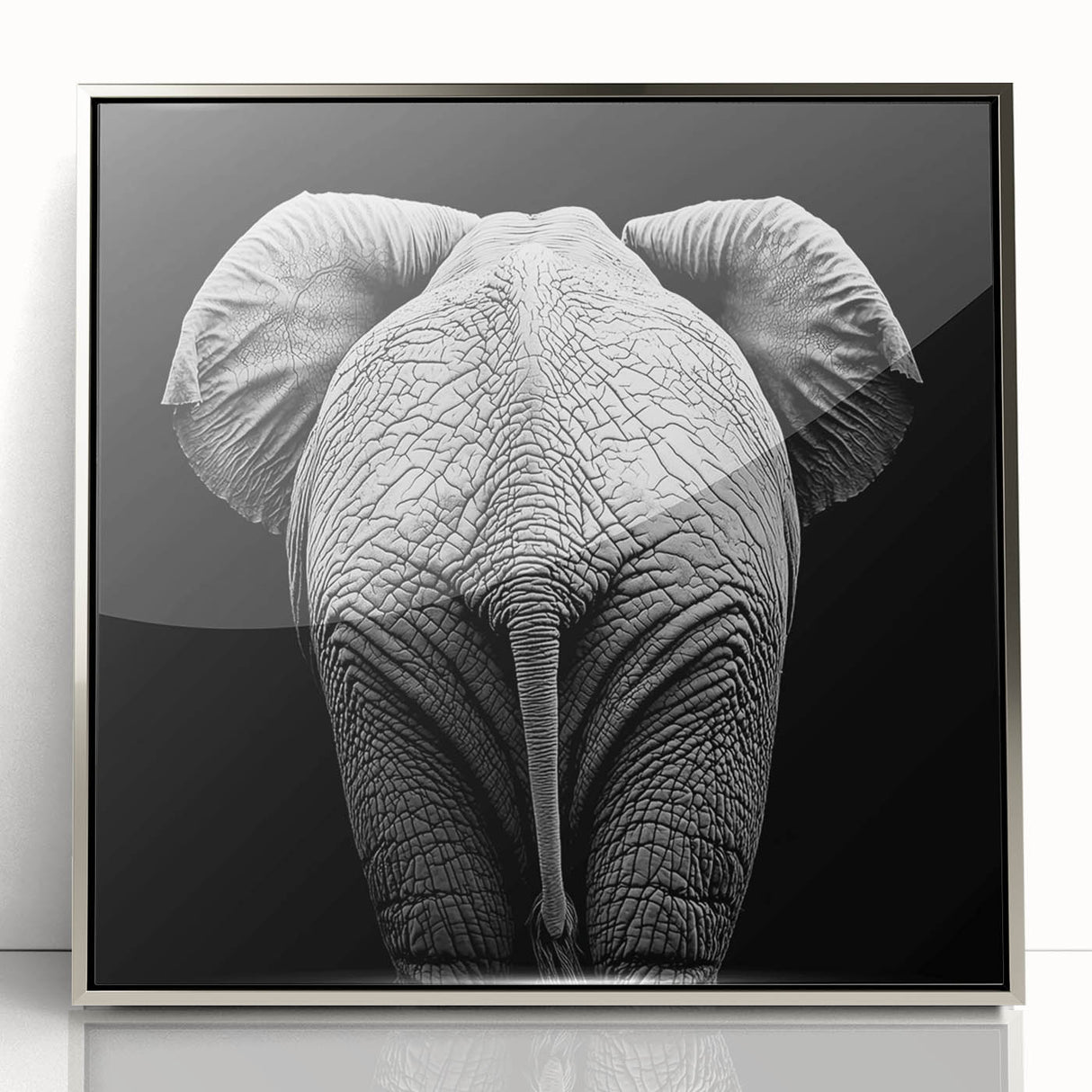 Framed acrylic wall art featuring a vibrant design of various animals against a silver background, perfect for home decor and nature enthusiasts. The piece showcases intricate details and vivid colors, making it a striking focal point in any room.