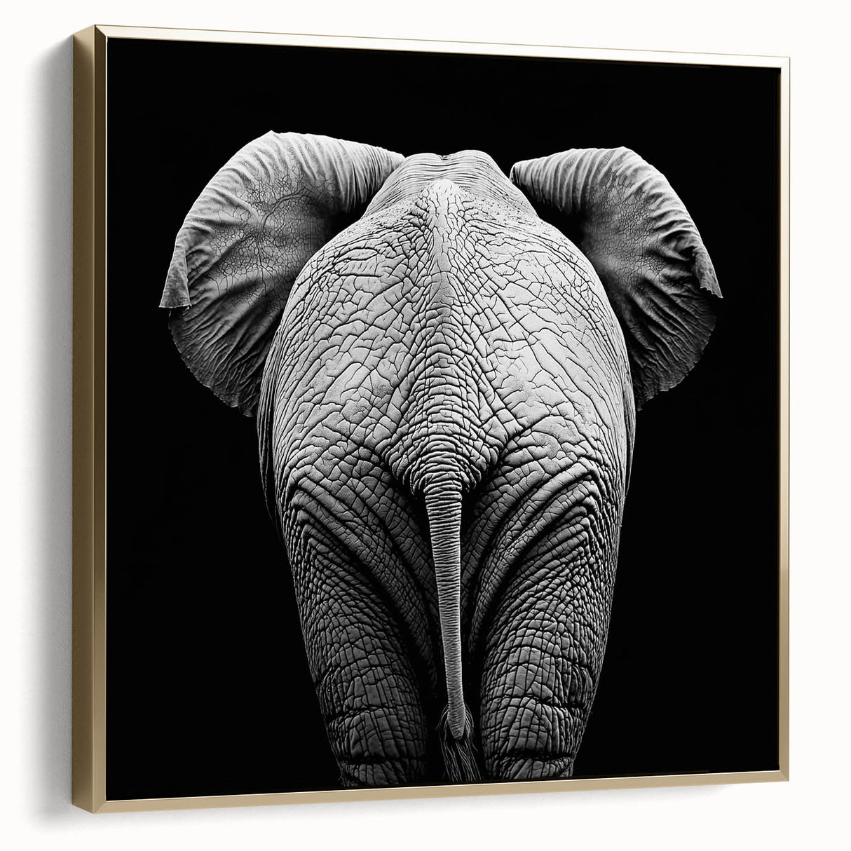Framed canvas artwork showcasing a vibrant animal design in silver and gold tones, perfect for modern home decor. Ideal for animal lovers and art enthusiasts.