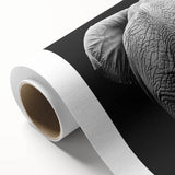 Rolled canvas artwork showcasing a vibrant design of various animals in a colorful, abstract style, elegantly packaged in a protective cardboard tube for easy display.