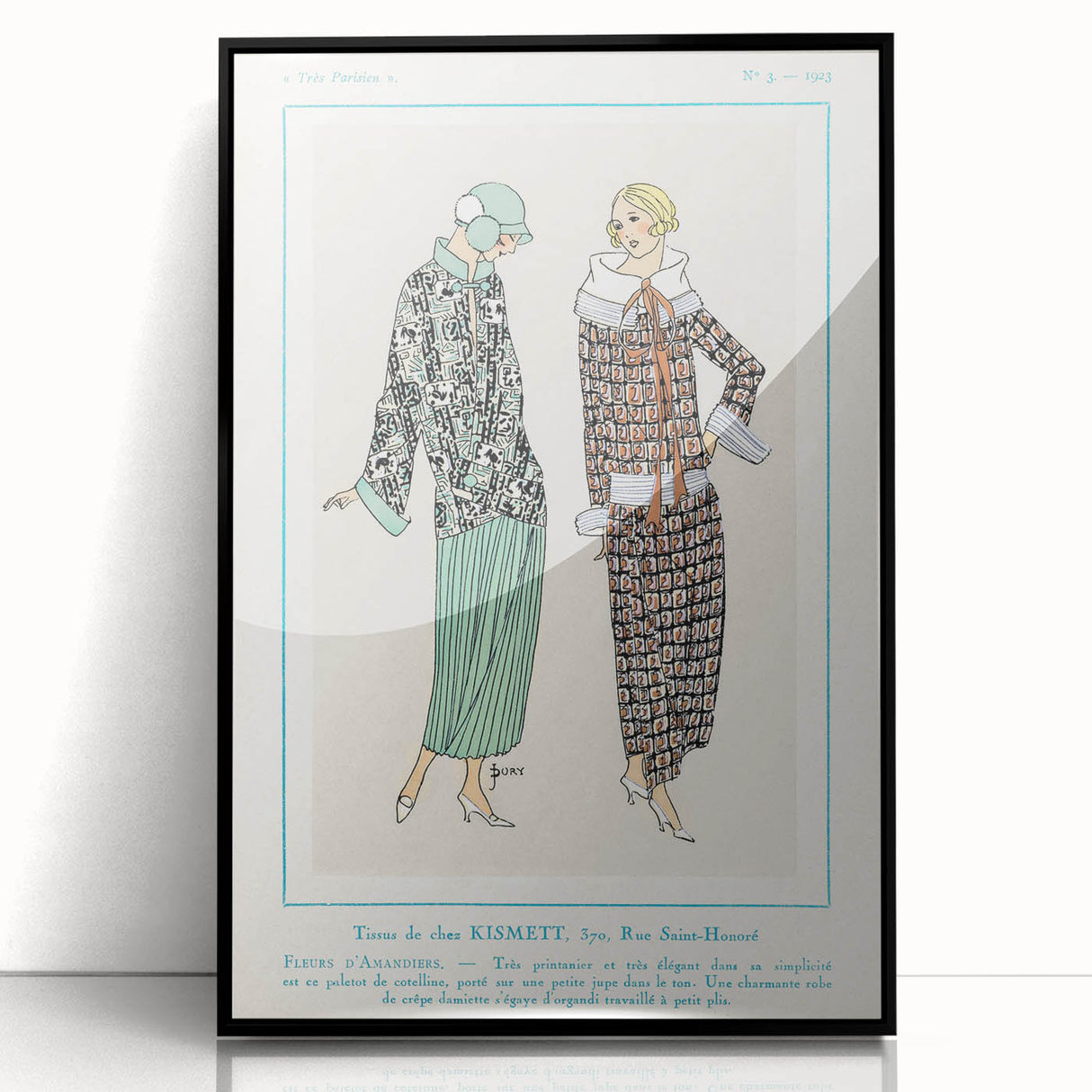 Vintage Art Deco Wall Art - Très Parisien Fashion Illustration 1923
