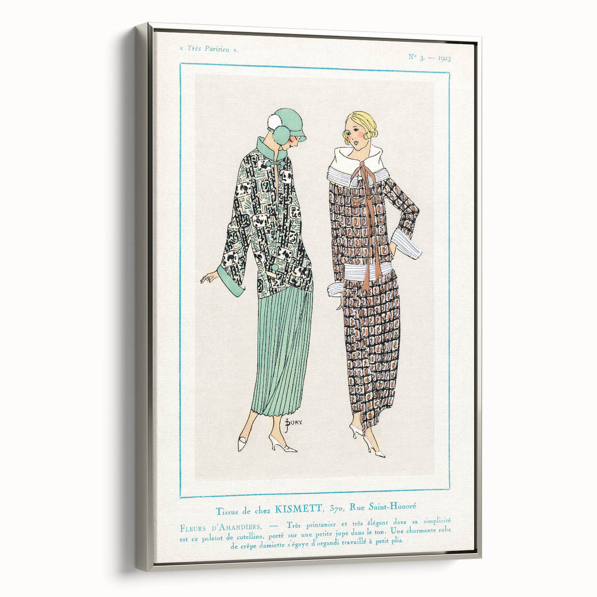 Vintage Art Deco Wall Art - Très Parisien Fashion Illustration 1923
