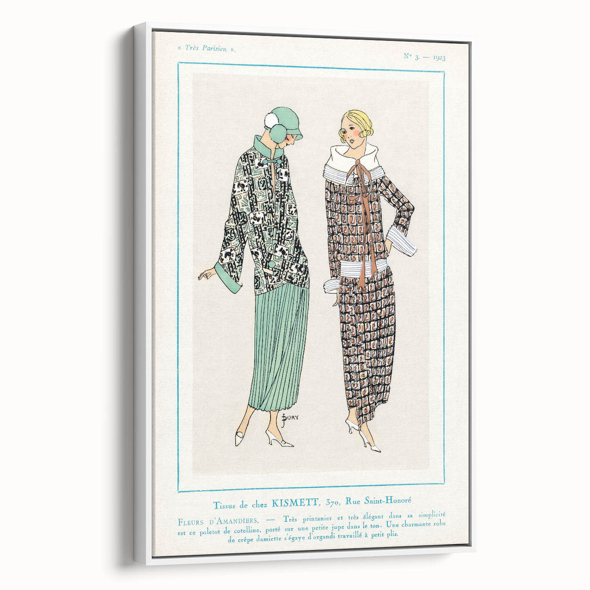Vintage Art Deco Wall Art - Très Parisien Fashion Illustration 1923