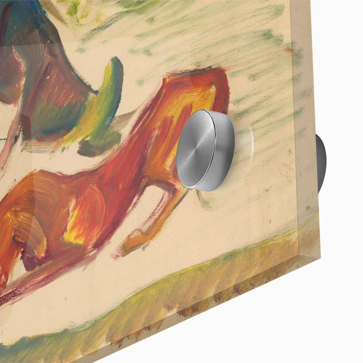 Vivid Expressionist Dogs in Landscape - Colorful Canvas Print