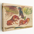 Vivid Expressionist Dogs in Landscape - Colorful Canvas Print