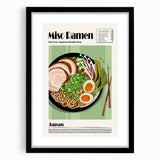 Extra large abstract art print featuring a colorful array of textured food dishes, framed in black.