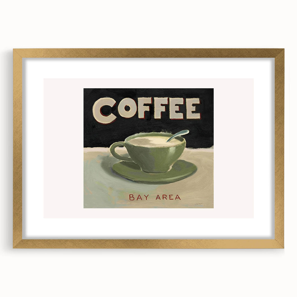 Extra large abstract art print featuring textured swirls in earth tones, framed in gold, ideal for living room decor.