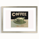 Textured abstract art print in neutral and silver tones, framed with a silver mat, suitable for bedroom decor.