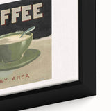 Extra large black wall art featuring colorful, textured depictions of food and drinks on a framed canvas.
