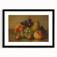 Extra large abstract art print featuring textured, colorful fruit designs on a black framed canvas.