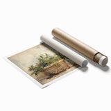 Festive Canvas Art - Rustic Holly Basket Christmas Wall Decorations