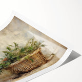 Festive Canvas Art - Rustic Holly Basket Christmas Wall Decorations