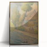 Lajos Csordák's By the Water - Rustic Impressionist Landscape Painting