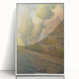 Lajos Csordák's By the Water - Rustic Impressionist Landscape Painting