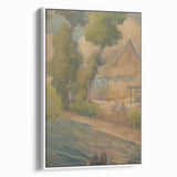 Lajos Csordák's By the Water - Rustic Impressionist Landscape Painting