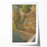 Lajos Csordák's By the Water - Rustic Impressionist Landscape Painting