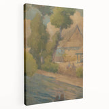 Lajos Csordák's By the Water - Rustic Impressionist Landscape Painting