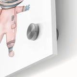 Personalized Kids Art - Space Explorer Girls Bedroom Wall Decor