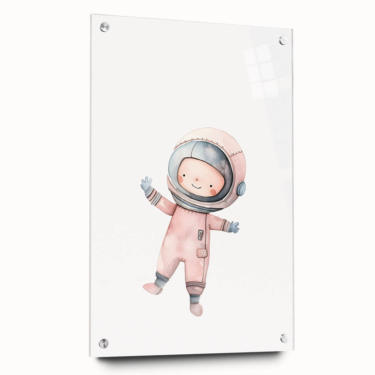 Personalized Kids Art - Space Explorer Girls Bedroom Wall Decor