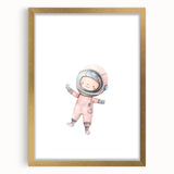 Personalized Kids Art - Space Explorer Girls Bedroom Wall Decor