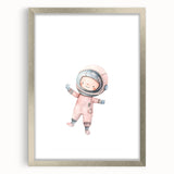 Personalized Kids Art - Space Explorer Girls Bedroom Wall Decor