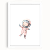 Personalized Kids Art - Space Explorer Girls Bedroom Wall Decor
