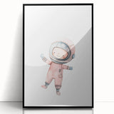 Personalized Kids Art - Space Explorer Girls Bedroom Wall Decor