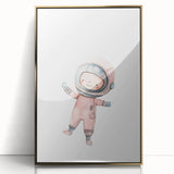 Personalized Kids Art - Space Explorer Girls Bedroom Wall Decor
