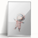 Personalized Kids Art - Space Explorer Girls Bedroom Wall Decor