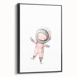 Personalized Kids Art - Space Explorer Girls Bedroom Wall Decor
