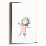 Personalized Kids Art - Space Explorer Girls Bedroom Wall Decor
