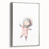 Personalized Kids Art - Space Explorer Girls Bedroom Wall Decor